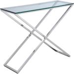 Settimo Consola argintie cu blat din sticla Broadway 120 x 40 cm (EV039)