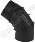 Alföldi-MAGYAR Füstcső könyök állítható tisztítónyílással 200/90° 2mm fekete (V2FFKAT20090)