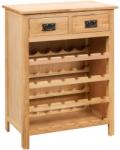 vidaXL Dulap de vinuri, 72 x 32 x 90 cm, lemn masiv de stejar (247043) Suport sticla vin
