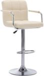 vidaXL Scaun de bar, crem, material textil (283411)