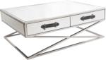 Settimo Masuta cafea cu 2 sertare si baza argintie Voyage 120x90 cm (EV055) Masa de cafea