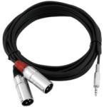 Omnitronic - Adapterkábel 3.5 Jack/2xXLR(M) 3m fekete - dj-sound-light