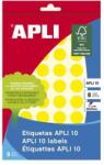 APLI Etikett, 16 mm kör, kézzel írható, színes, APLI, sárga, 432 etikett/csomag (02738) - nyomtassingyen