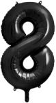 PartyDeco S. r. o 8. szám, fólia lufi, 86 cm, fekete