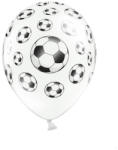 PartyDeco S. r. o Fehér pasztel lufi, labda motivumokkal, 5 db/cs