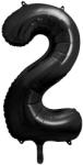 PartyDeco S. r. o 2. szám, fólia lufi, 86 cm, fekete