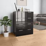 vidaXL Servantă, negru extralucios, 60x35x80 cm, lemn prelucrat (283713) Comoda