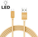 Delight Cablu de date si incarcare USB Type C cu lumina LED auriu 1m Delight (55442C-G) - sogest