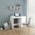 vidaXL Birou, alb extralucios, 100 x 50 x 76 cm, PAL (801802)