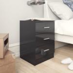vidaXL Noptiere, 2 buc. , negru extralucios, 38x35x56 cm, PAL (800465)