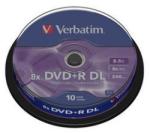 Verbatim DVD+R 8.5GB Double Layer 8x Matt Silver spindle 10 buc (VER43666)