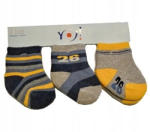  Yo! Baby Frottír zokni 3 db-os 0-3 hó - kék/szürke - babyshopkaposvar