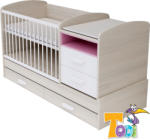  Todi Ice Cream kombi kiságy pelenkázó komóddal - woodline cream/pink - babyshopkaposvar