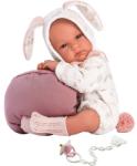 Llorens Bimba kislány baba nyuszis ruhában, hordozóval - 35 cm (63548)