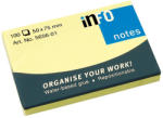 Info Notes Notes adeziv Info notes, 50 X 75mm, 100 file, Galben pal (IN565601)