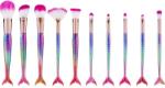 Lewer Set pensule pentru machiaj, 10 bucăți, roz - Lewer Mermaid Tail