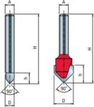 Freud 20-FR Pro felsőmaró V horonymaró D: 9, 5x10; H: 44, 5; A: 8; a: 90; Z: 2 (20-10208)