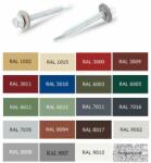  önfúró hatlapfejű csavar fához 4, 8x 35 színes epdm alátéttel fára ral6005