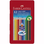 Faber-Castell Creioane Colorate Grip 2001 Faber-Castell, 12 culori, cutie metal (FC112413)