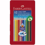 Faber-Castell Creioane Colorate Grip 2001 in cutie metal Faber-Castell FC112413, 12 culori (FC112413)
