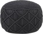 vidaXL Taburet puf macrame lucrat manual, antracit, 45x30 cm, bumbac (324003) Canapea