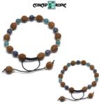  Bratara Rudraksha cu Tanzanit - Apatit - Rotund 6x6 mm - Accesorii GF -1 Buc