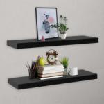 vidaXL Rafturi de perete suspendate, 2 buc. , negru, 100x20x3, 8 cm (288203) Raft