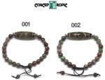  Bratara Eclogit cu Agata Tibetana Dzi - Rotund - Butoias - Accesorii Argint 925 -1 Buc