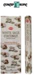 HEM Betisoare Parfumate Salvie Alba cu Nuca de Cocos HEM - 15 g - Purificarea Insulelor Sacre - Incense Sticks - 1 Set