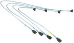Supermicro SATA kábelkészlet 70/59/48/38cm (SATA apa - SATA apa) (CBL-0180L-01)