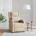 vidaXL Fotoliu de masaj, crem, material textil (248697)