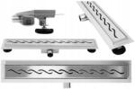 Rea Set rigola pentru dus plus capac 90 cm Rea Wave Inox (5902557323371)