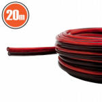 Carguard Cablu litat difuzor cu izolatie transparenta rosu negru- 2x1, 00mm 2, lungime 20m (NX20024x20)