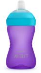 Philips Неразливна чаша с мек накрайник Philips Avent - My Grippy, 300 ml Лилава (SCF802/02)