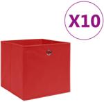 vidaXL Cutii depozitare, 10 buc. , roșu, 28x28x28 cm, textil nețesut (325221)