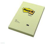 POST-IT öntapadós jegyzettömb, 662 102 × 152 mm, 100 lap, négyzethálós, kanári sárga, 6-os celofán gyűjtővel