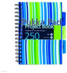 Pukka Pad Spirálfüzet Pukka Pad Project Book, A/5, vonalas, 250 oldal, 3 elválasztó, színes PP borító