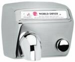 World Dryer DA548-973 WORLD DRYER Model A nyomógombos, időzített kézszárító, r. m. acél, selyem, 2300 W, 20 mp, 73, 8 dB (GCMTS.A48)