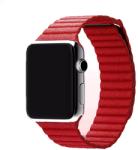 Utángyártott iKi Apple Watch 45mm / 44mm / 42mm Bőr Loop szíj - piros