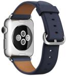 Utángyártott iKi Apple Watch 45mm / 44mm / 42mm Classic bőr szíj - sötétkék