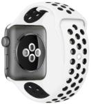 Utángyártott iKi Apple Watch 41mm / 40mm / 38mm lélegző Sport szilikon szíj - fehér/fekete