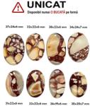  Pandantiv Jasp Mokait Breccia cu Gaura Oval - 30-38 x 19-24 x 6-7 mm - 1 Buc