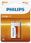 Philips 6F22L1B/10 - Baterie clorura de zinc 6F22 LONGLIFE 9V (P2211) Baterii de unica folosinta