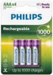 Philips R03B4RTU10/10 - 4 buc Baterie reincarcabila AAA MULTILIFE NiMH/1, 2V/1000 mAh (P2235) Baterii de unica folosinta