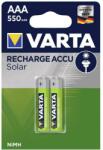 VARTA 56733 - 2 buc Baterii reîncărcabile SOLAR ACCU AAA NiMH/550mAh/1, 2V (VA0032) Baterii de unica folosinta