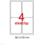 APLI Etikett A2422 99, 1 x 139 mm 100 ív kerekített sarkú Apli