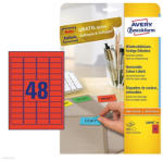 Avery Zweckform Etikett címke speciális L6038-20 visszaszedhető piros 45, 7 x 21, 2 mm 20 ív Avery