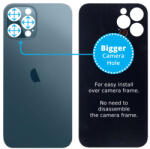 Apple iPhone 12 Pro Max - Hátsó Ház Üveg Nagyobb Kamera Nyílással (Blue), Blue