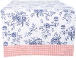 Clayre & Eef Fata de masa bumbac alb albastru Blue Flowers 50 cm x140 cm (CCMMRG60) - decorer Fata de masa