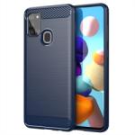  Husa Tpu Carbon Fibre pentru Samsung Galaxy A21s, Midnight Blue